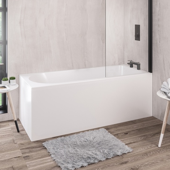 Biscay Right Hand Shower Bath 1700, 1800 with optional Beauforte Reinforcement Biscay Right Hand Shower Bath 1700, 1800 with optional Beauforte Reinforcement