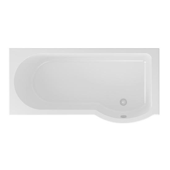 portland 1700 lefthand p shape curved shower bath