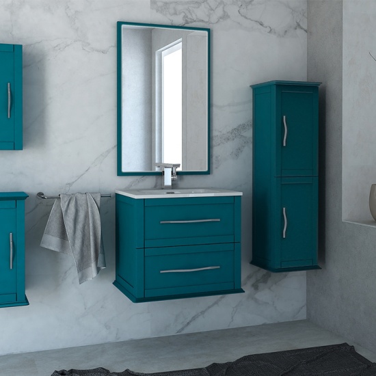 baden haus tiffany 550 wall cupboard in petrol blue