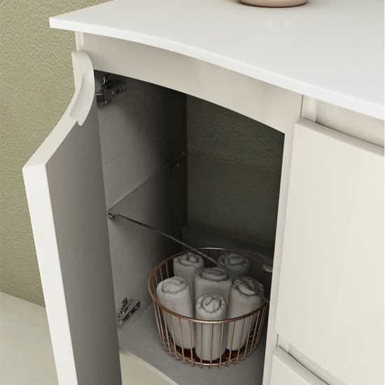 baden haus vague 1030 white gloss vanity unit: right hand basin, 2 drawers, handleless baden haus vague 1030 white gloss vanity unit: right hand basin, 2 drawers, handleless