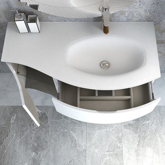 vague 1030 white gloss right hand basin unit