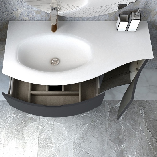 vague 1030 anthracite left hand basin unit