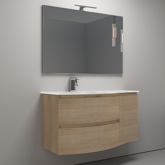 vague 1030 tobacco oak left hand basin unit
