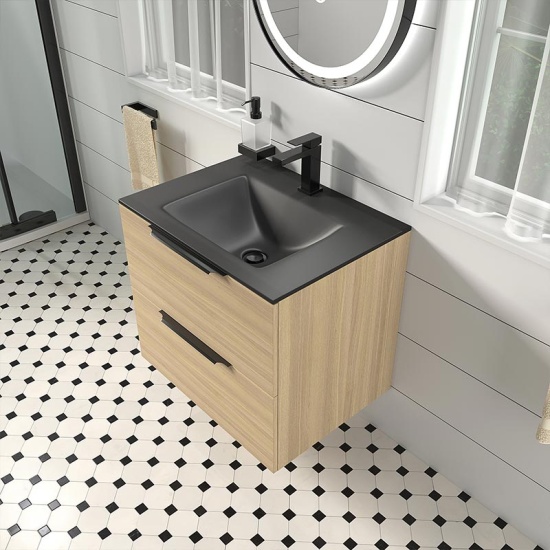 alani black offset shower suite 600 vanity unit