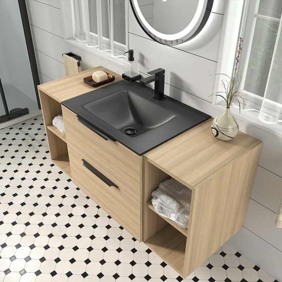 alani black offset shower suite 1200 vanity unit