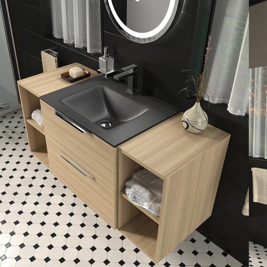 alani chrome offset shower suite 1200 vanity unit