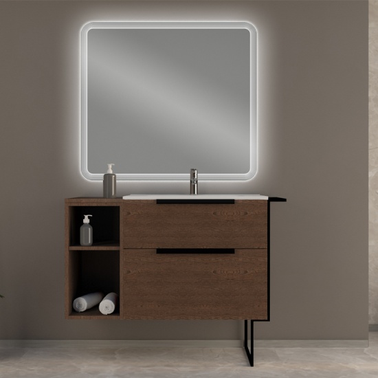urban dark ash 740 vanity unit with side storage