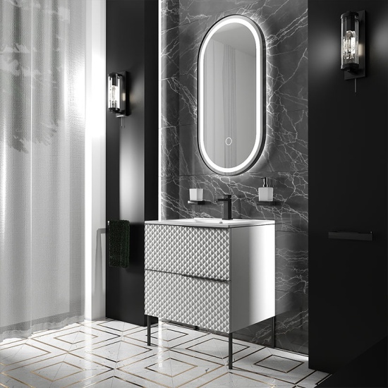 elvia 600 wall hung vanity unit white basin black handles elvia 600 wall hung vanity unit white basin black handles