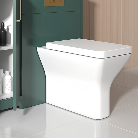 Toilet Close Up for Oliver 1700 Matt Green with Chrome Handles