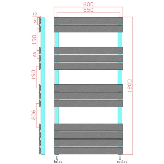 beyzad anthracite towel radiator
