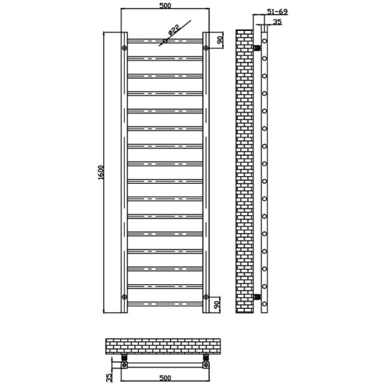 orfi brushed brass towel radiator