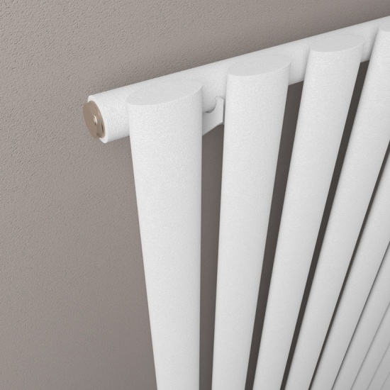 Eastbrook Tunstall Matt White Horizontal Radiator TUBES CLOSE UP