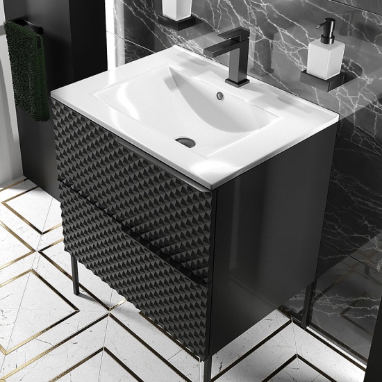 elvia 600 black vanity unit white basin black handles elvia 600 black vanity unit white basin black handles