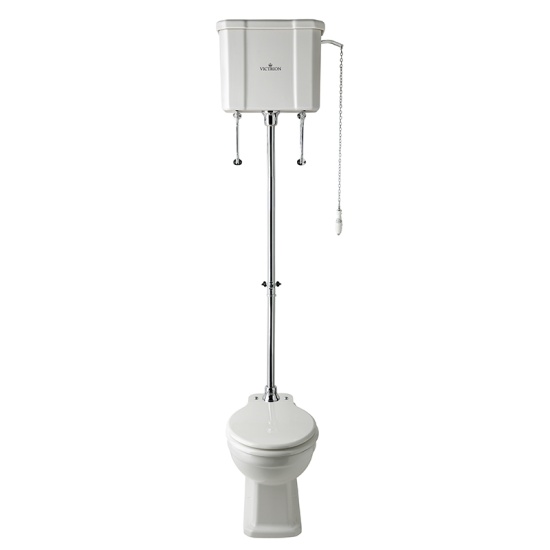 bayswater victrion high level traditional toilet with white seat