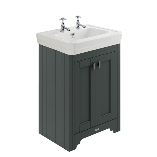 bayswater victrion 640 dark lead vanity unit with marble top