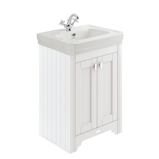 BC Designs victrion 640 nimbus white vanity unit with marble top