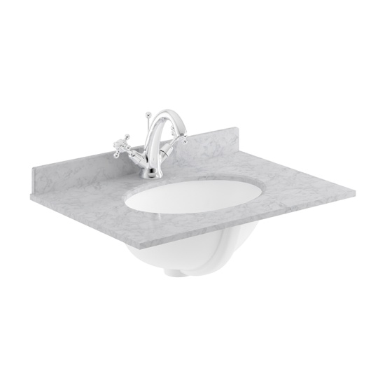 bayswater victrion 600 dark lead vanity unit with marble top