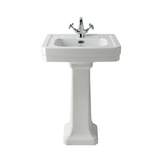 BC Designs victrion traditional 540mm basin & pedestal with chrome overflow