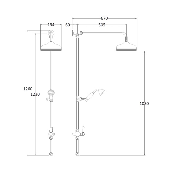 Bayswater Victrion Chrome Rigid Riser Shower Kit with Head and Optional Exposed Valve Image for Bayswater Victrion Chrome Rigid Riser Shower Kit with Head and Optional Exposed Valve