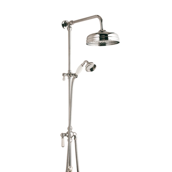 BC Designs victrion nickel rigid riser shower kit with head