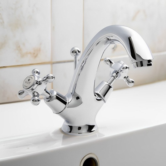 BC Designs victrion chrome crosshead mono basin mixer tap