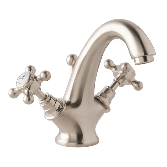 bayswater victrion brushed nickel crosshead mono basin mixer tap