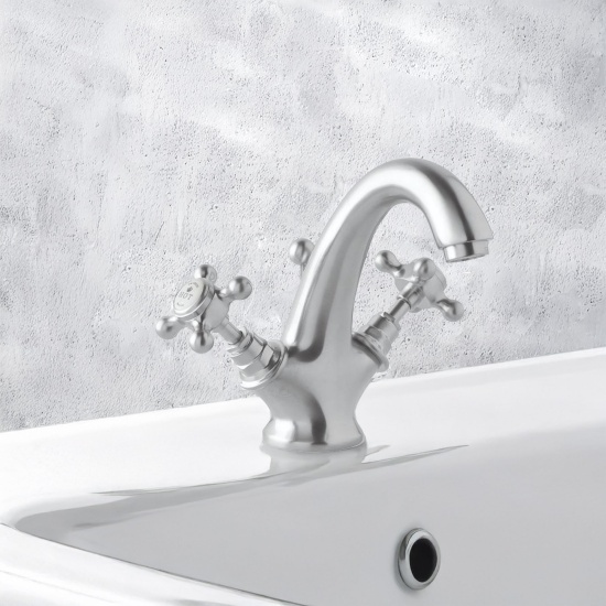 bayswater victrion brushed chrome crosshead mono basin mixer tap