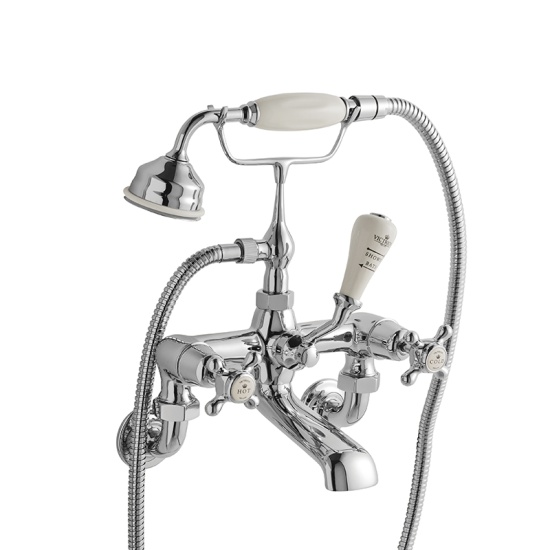 BC Designs victrion chrome crosshead wall mounted bath shower mixer tap