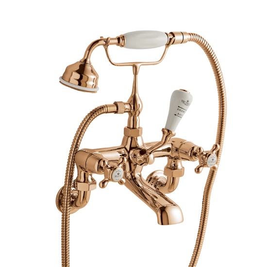 BC Designs victrion copper crosshead wall mounted bath shower mixer tap