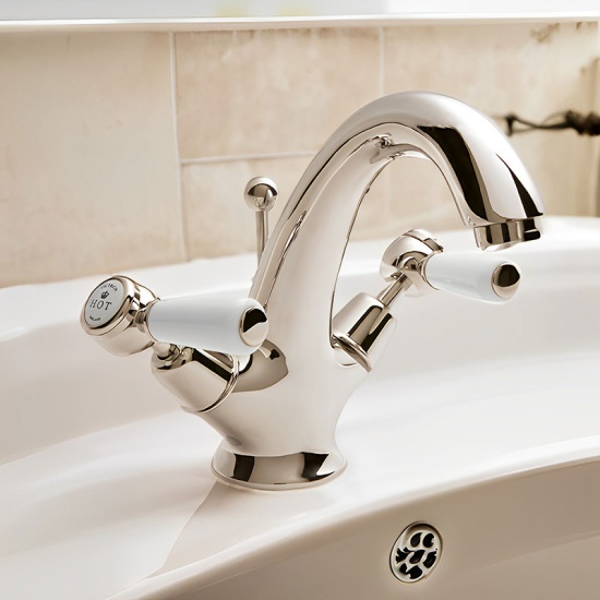 BC Designs victrion nickel lever mono basin mixer tap