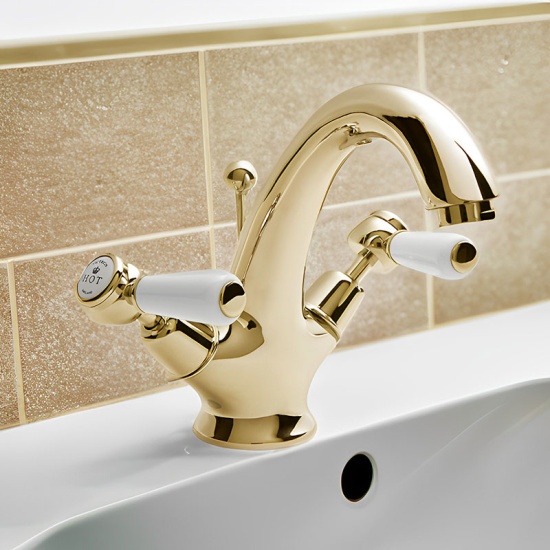 BC Designs victrion gold lever mono basin mixer tap