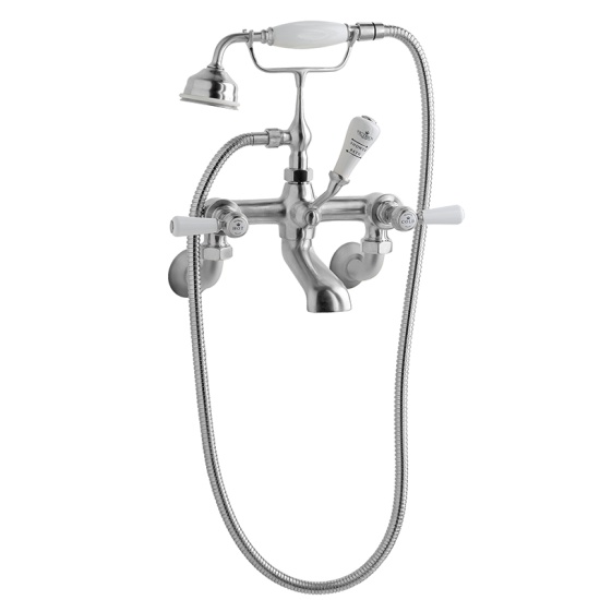 BC Designs victrion brushed chrome lever wall mounted bath shower mixer tap
