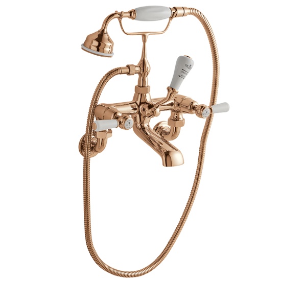 BC Designs victrion copper lever wall mounted bath shower mixer tap