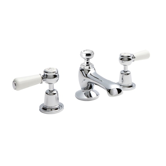 BC Designs victrion chrome lever three hole basin mixer tap