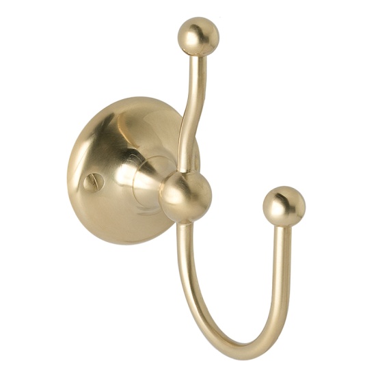 bayswater victrion brushed gold double robe hook