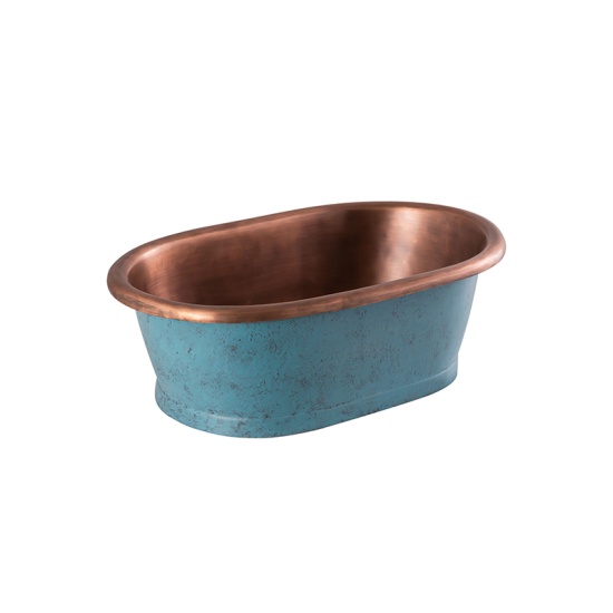 bc designs copper countertop basin 530mm patinata