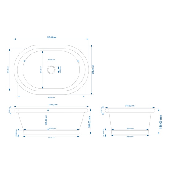 bc designs copper countertop basin 530mm with inner nickel & outer nickel