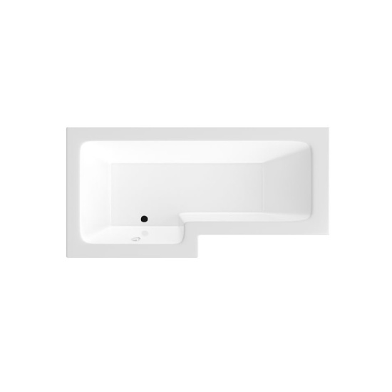 bc designs solidblue 1500 white l-shape bath lh