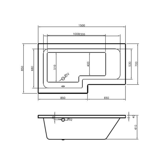 bc designs solidblue 1500 white l-shape bath lh bc designs solidblue 1500 white l-shape bath lh