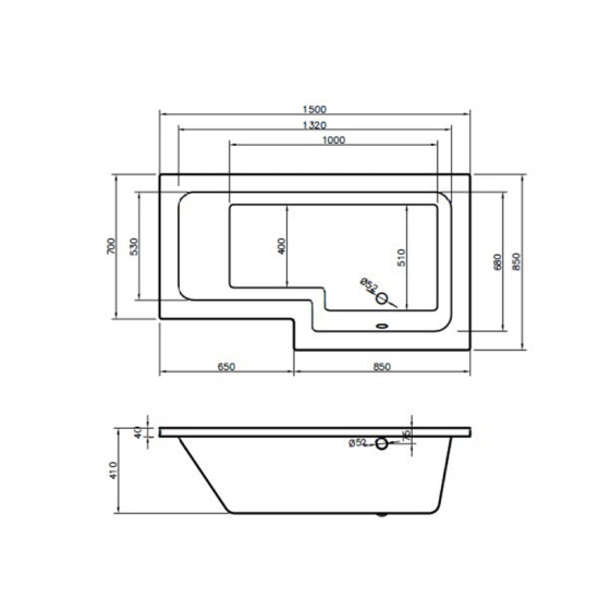bc designs solidblue 1500 white l-shape bath rh bc designs solidblue 1500 white l-shape bath rh