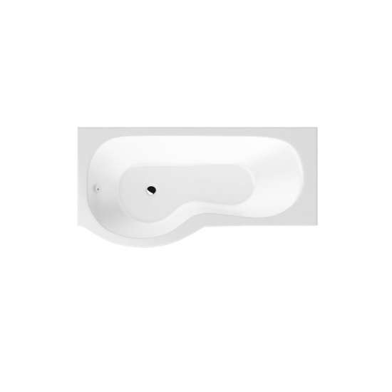 bc designs solidblue 1500 white p-shape bath lh