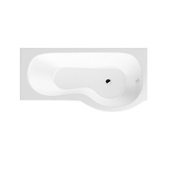 bc designs solidblue 1500 white p-shape bath rh