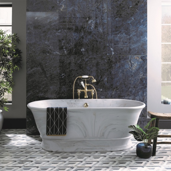 bc designs bampton marble freestanding bath 1555 x 740mm