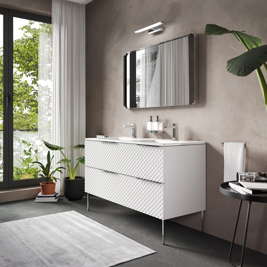 elvia 1200 white vanity unit white sink chrome handles