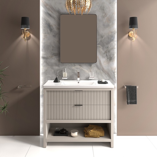 jasmine 1000mm floorstanding cashmere vanity unit chrome style