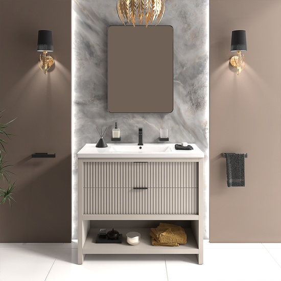 jasmine 1000mm floorstanding cashmere vanity unit black style