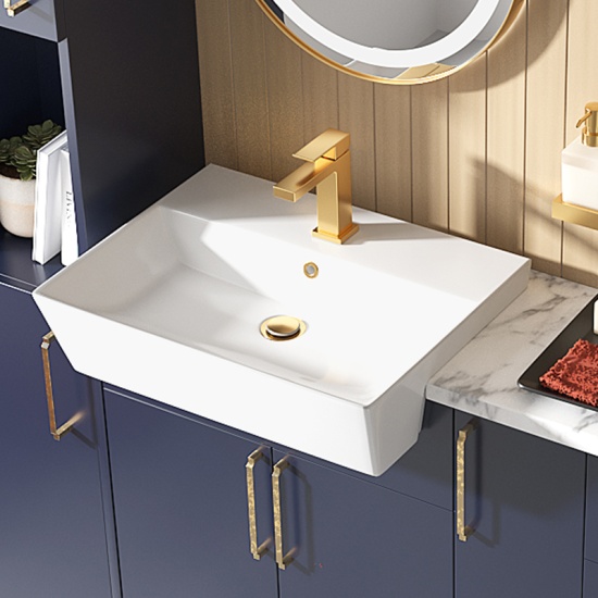 oliver 1700 navy blue combination vanity toilet tallboy set gold