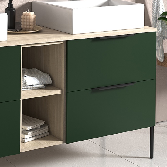 Alani 1500 Green Double Vanity Rectangular Sink Alani 1500 Green Double Vanity Rectangular Sink