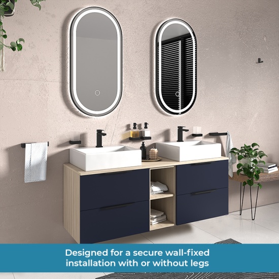 Alani 1500 Navy Blue Double Vanity Rectangular Sink Alani 1500 Navy Blue Double Vanity Rectangular Sink