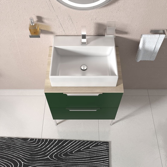 Alani 600 Green Vanity Rectangular Sink Alani 600 Green Vanity Rectangular Sink